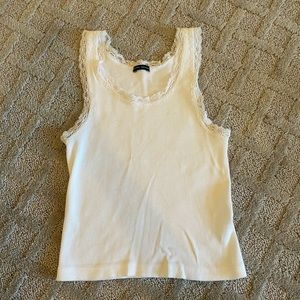 Brandy Melville white lace tank top XS/S cropped